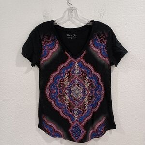 Mic & Jax Black Embroidered T-shirt